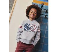 Hooded Sweatshirt with Print on the Front for Boys marl grey