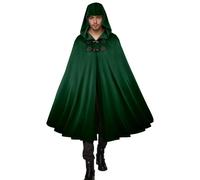 Hooded Velvet Cloak Medieval Dutch Velvet Hooded Battle Cape Cosplay Role Playing Performance Attire Gothic Renaissance Garment