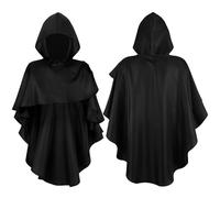 Hooded Velvet Cloak Men Women Victorian Era Wool Cape Medieval Lord Role Play Samurai Robe Performance Attire Gothic Garment Set