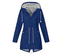 Hooded Waterproof Jacket Women Solid Color Long Thin Raincoat 3-In-1 Jacket Plus Size Lightweight Windproof And Waterproof Coat With Hood, for Outdoor, Walking & Camping