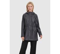 Hooded Waxed Jacket, Mid-Length grey