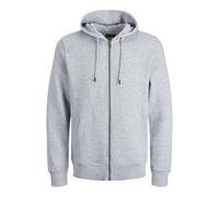 Jack & Jones Sweatshirt Bradley Full Zip Hood Light Grey Mix 6XL Regular Men