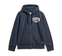Hooded Zip-Up Printed Sweatshirt with Front Pockets- male- Superdry- Zip-throughs- Blue- S- Sweatshirts & Hoodies S