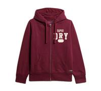 Hooded Zip-Up Sweatshirt with Front Pockets and Worn-out Effect - male - Superdry - Zip-throughs - Red - S - Sweatshirts & Hoodies S
