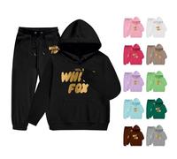 Hoodie And Joggers Set Children - Kids Tracksuit Full Set Girls Boys 2 Piece Oversized Outfit Long Sleeve Pullover Suit Hoody Jumper And Loose Sweatpants Running Walking Hiking TrackSuit 2025