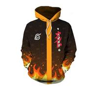 Hoodie Anime Hooded 3D Print Sweatshirt Seventh Fire Shadow Uzumaki Cosplay Costume Men Women Unisex C Style Orange M (Chest 107 cm)