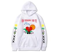 Hoodie Bad Bunny 3D Printed Fashion Hoodie Long Sleeve Men's Women's Hip Hop Streetwear Sweatshirt Teens Boys Girls Pullover Sweatshirts-White||S