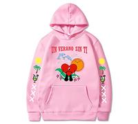Hoodie Bad Bunny 3D Printed Fashion Hoodie Long Sleeve Men's Women's Hip Hop Streetwear Sweatshirt Teens Boys Girls Pullover Sweatshirts-Pink||S