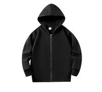 Hoodie Bad Girl Plain Zip Hoodies Sweatshirts Top Kids Unisex Soft Coat Blouse with Pocket Tee Shirt, black, 4-5 Jahre