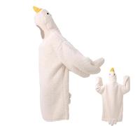 Hoodie Blankets, Geese Shape Hooded Blankie Sweatshirt, Warming Pajamas, For Readers Cold Weather Adults Movie Watchers Women Homebodies Students Gamers Lounging Winter Reading Books White