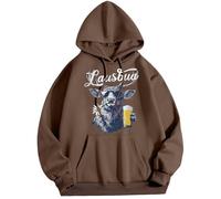 Hoodie Blue Men's Winter Plus Size Hoodie Fashion Sweatshirt Garment Top Hip Hop Oversized Crew Neck Sweatshirt Jogging Bottoms Complete Men's, brown, XXL