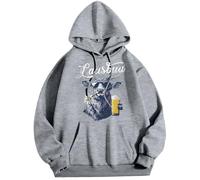 Hoodie Blue Men's Winter Plus Size Hoodie Fashion Sweatshirt Garment Top Hip Hop Oversized Crew Neck Sweatshirt Jogging Bottoms Complete Men's, gray, M