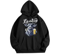 Hoodie Blue Men's Winter Plus Size Hoodie Fashion Sweatshirt Garment Top Hip Hop Oversized Crew Neck Sweatshirt Jogging Bottoms Complete Men's, black, XXL