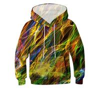 Hoodie Boy Teen Cartoon Print Tops Sweatshirts Kids Pullover 3D with Pocket Girl Boys Tops Toddler Hoodie Hoodies for Boys Medium Gold