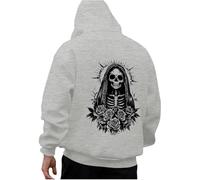 Hoodie Boys 164 Men's Hoodies & Sweatshirts Casual Pullover Long Sleeve Print Sweatshirt Fashion Graphic Hoodie Streetwear Top for Daily Use Crew Neck Jumper Men Black, Light grey, M