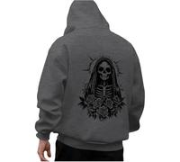 Hoodie Boys 164 Men's Hoodies & Sweatshirts Casual Pullover Long Sleeve Print Sweatshirt Fashion Graphic Hoodie Streetwear Top for Daily Use Crew Neck Jumper Men Black, darkgray, M