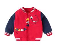 Hoodie Boys Toddler Baby Boys Girls Long Sleeve Cute Cartoon Animals Print Baseball Coats Outwear Outfits Clothing Sweatshirt Boys, red, 12-18 Months