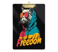 Hoodie Cat Cool clipboard Metal Plastic for Classroom Supplies for Teachers Elementary Tablas para escribir Size 9 x 12