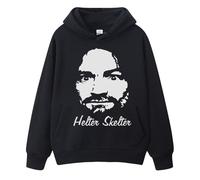 Hoodie Charles Manson Classic Retro Men's and Women's Sweatshirt, Reversible Printed Pullover Long Sleeve Casual Outdoor Sportswear Leisure Fashion Trend Streetwear Autumn and Winter Top-black||XXL