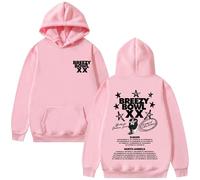 Hoodie Chris Rapper Brown Bowl XX Tour Men's and Women's Hoodies Fashion Hip Hop Hooded Sweatshirt Men's Retro Oversized Hoodie XS-3XL-Pink||x_s