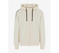 Hoodie EA7 Stripe Logo Contrast Full Zip white - L