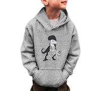 Hoodie for Boys Child Sweatshirt Print Hooded Breathable, Lightweight Regular Fit Activewear Outfit Back to School Shirts Tops Age 7-13 Years Grey