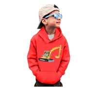 Hoodie for Boys Child Sweatshirt Print Hooded with Pocket Girls Long Sleeve Pullover Jumper Gaming Hoody Kids Childrens Unisex Age 2-13 Years Red