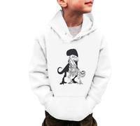 Hoodie for Boys Girls Comfortable Hooded/Sweatshirt Plain Print Sweatshirt Long Sleeve Top Regular Fit Activewear Varsity Spring Fall Walking White