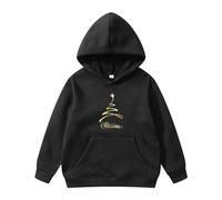 Hoodie for Boys Kids Unisex Fleece Pullover Sports Casual Wear Breathable, Lightweight Girls Long Sleeve Jumper Outfit Back to School Shirts Tops Gaming Gifts Black