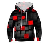 Hoodie for Boys Warm Hooded Pullover Sports Casual Wear with Pocket Girls Long Sleeve Jumper School Top Kids Age 5-13 Years Red