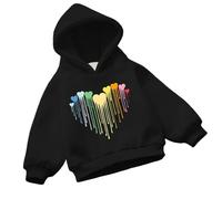 Hoodie for Girls Teens Reversible Sequin Design Soft Hooded Sweatshirt Kids Boys Fashion Jumper Pullover Stitch Gifts Palm Puff Hoodie Kids Black
