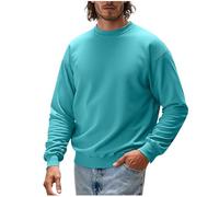 Hoodie For Men Uk Crewneck Sweatshirts Oversized Hoodie Long Sleeve Fleece Tops Plain Baggy Pullovers Big And Tall Sweaters Crew Neck Jumper Fall Winter Outfits Mens Jumpers Uk Sky Blue