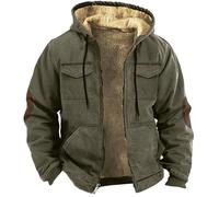Hoodie for Men UK Fall Winter Hooded Fleece Long Sleeve Pocket Plus Size Sweatshirt Jacket Padded Clothes Petite Winter Coats for Men Hoody Full Zip Up Hooded Hoodie Sweatshirt Solid Color Coat
