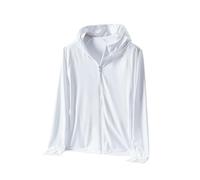 Hoodie For Men Uk Fishing Running UV Breathable Hoodie Long Sleeve Lightweight Sports Casual Rash Guard Summer Outdoor Hooded Tops Zip Up UPF 50+ Sun Protection Comfy T Shirt White