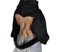 Hoodie Hollow Mesh Back Women'S Sweatshirt Casual Long Sleeve Headband Pocket Oversized Unisex Vintage Sweatshirt Men Women Streetwear