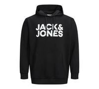 JACK&JONES PLUS Men's JJECORP Logo Sweat Hood NOOS PS, Black/Print: Large Print, XXL