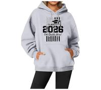 Hoodie Lined Women's Autumn and Winter Trend Hoodie Letter Print Hoodie Sport Long Sleeve Hoodie Top Women's Pullover Black Elegant, Light grey, XL