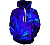 Hoodie Men Women Streetwear Fashion Hoodies 3D Blue Weed Printed Casual Tracksuit