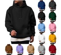 Hoodie Men's Hooded Sweatshirts, Classic Hoodies for Men UK Sale, Drawstring Pullover Hooded Sweatshirt Plain Color Fleece Jumper with Pocket Long Sleeve Sweatshirts for Dating Travel Trendy Workout