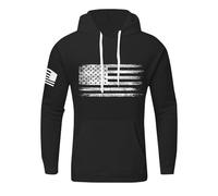 Hoodie Men's Hoodies US Flag Patriotic Graphic Hoodie Large Sizes Hoodie Print Pullover Long Sleeve Casual Winter Pullover Statement Hoodie, 01-black, M