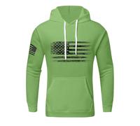 Hoodie Men's Hoodies US Flag Patriotic Graphic Hoodie Large Sizes Hoodie Print Pullover Long Sleeve Casual Winter Pullover Statement Hoodie, 01-Green, L