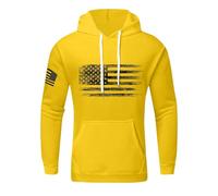 Hoodie Men's Hoodies US Flag Patriotic Graphic Hoodie Large Sizes Hoodie Print Pullover Long Sleeve Casual Winter Pullover Statement Hoodie, 01-yellow, 3XL