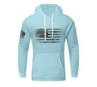 Hoodie Men's Hoodies US Flag Patriotic Graphic Hoodie Large Sizes Hoodie Print Pullover Long Sleeve Casual Winter Pullover Statement Hoodie, 01 Sky Blue, 6XL