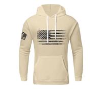 Hoodie Men's Hoodies US Flag Patriotic Graphic Hoodie Large Sizes Hoodie Print Pullover Long Sleeve Casual Winter Pullover Statement Hoodie, 01-khaki, XL