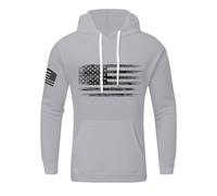 Hoodie Men's Hoodies US Flag Patriotic Graphic Hoodie Large Sizes Hoodie Print Pullover Long Sleeve Casual Winter Pullover Statement Hoodie, 01-light grey, 4XL
