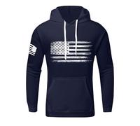 Hoodie Men's Hoodies US Flag Patriotic Graphic Hoodie Large Sizes Hoodie Print Pullover Long Sleeve Casual Winter Pullover Statement Hoodie, 01-marine, XL