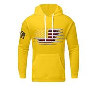 Hoodie Men's Pullover with USA Flag Print Large Sizes Hoodie Print Pullover Long Sleeve Casual Winter Hoodie Statement Hoodies Suitable for Outdoor Travel, 01-yellow, 6XL