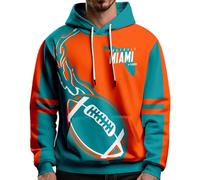 Hoodie Men's Rugby Football Hoodie for Men 2025 Casual Sports Sweatshirt Stretch Comfortable Jogging Hoody College Sweatshirt Printed Elastic Cuffs Streetwear, orange, XL