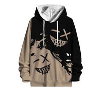 Hoodie Men's Techwear Hoodie Hip Hop Long Sleeve Streetwear Urban Pullover Leisure Sweat Jacket with Hood Cool Design Men's Sweatshirt Fashion Y2k Streetwear Hoodie, khaki, S