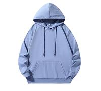 Hoodie Men's White, Sweatshirts & Hooded Pullover for Men Oversize Sweatpullover Unisex Hoodie Partner Hoodies Comfortable Transition Jacket Plain Men's Pullover Outdoor Sports Jumper, sky blue, XL